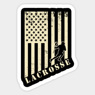 Lacrosse Usa American Flag Sticker